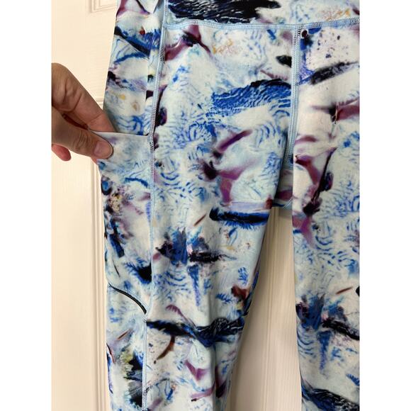 Lululemon Womens Speed Up Luxtreme Legging Hip Pockets Multi Blue 4 Fitness Gym - Picture 2 of 9